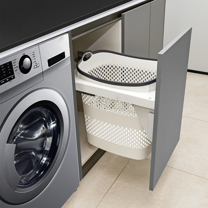 Home Bathroom Hand Dryer - Wasmachinekast Ingebouwde vuilmand Familiebadkamerkast Badkameropbergmand Droger