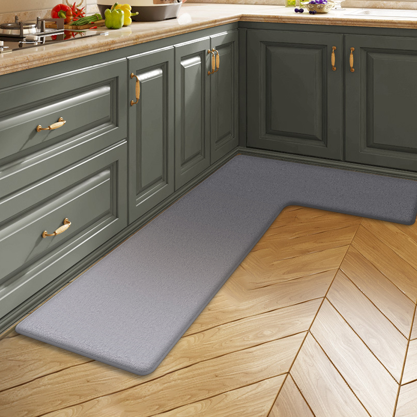 Home Bathroom Carpet - Effen kleur keuken L-vormige vuilafstotende zachte