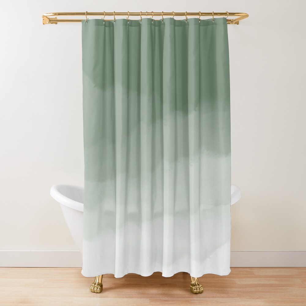 Shower Curtain Liner - Saliegroen aquarel ombre douchegordijn badkamerstof polyester