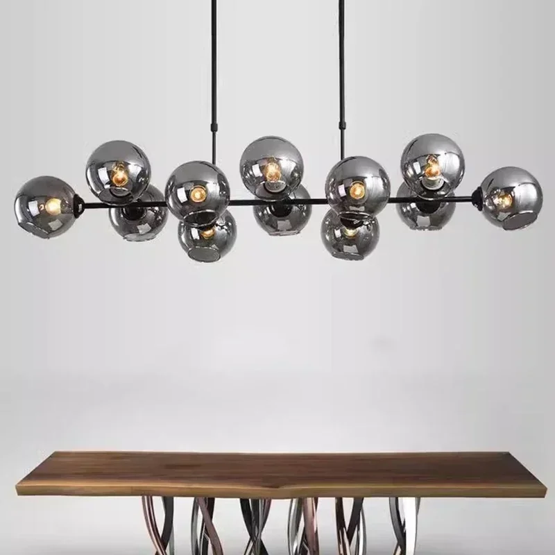 Home Of The Year Bathroom - Grijs glazen LED-hanglampen voor woonkamer kroonluchters