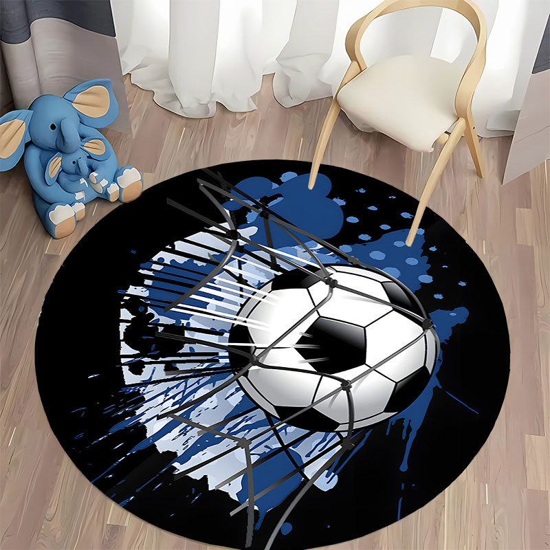 Home Bathroom Fan - Gratis verzending! Rond vloerkleed met voetbalmotief