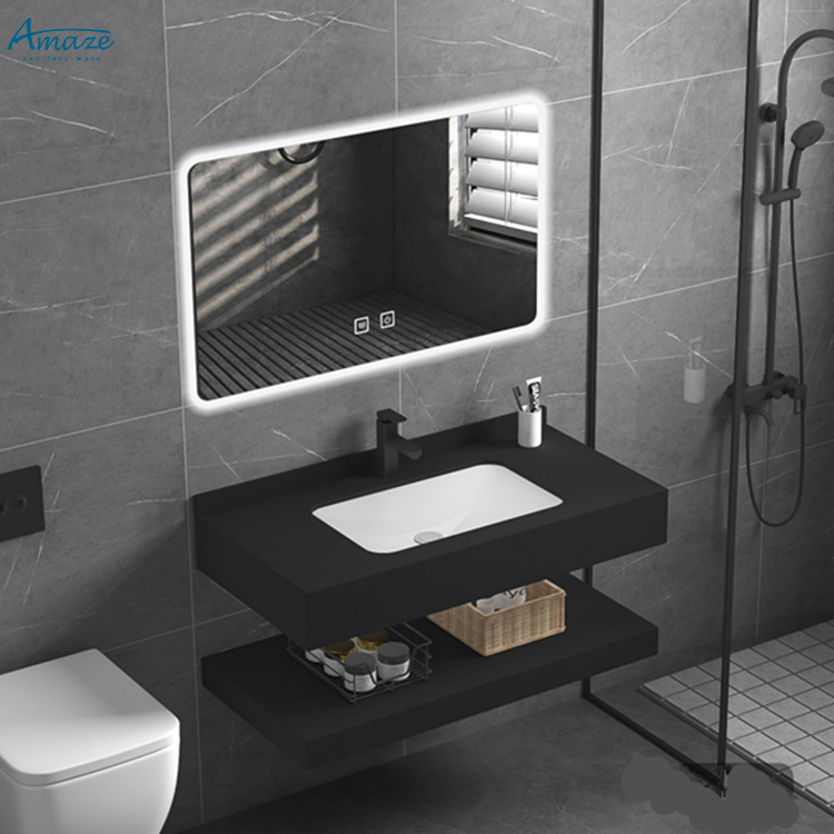 Home Bathroom Vanity - Badkamermeubel Duurzaam Dubbellaags Wandmodel Badkamermeubel Aanrechtblad