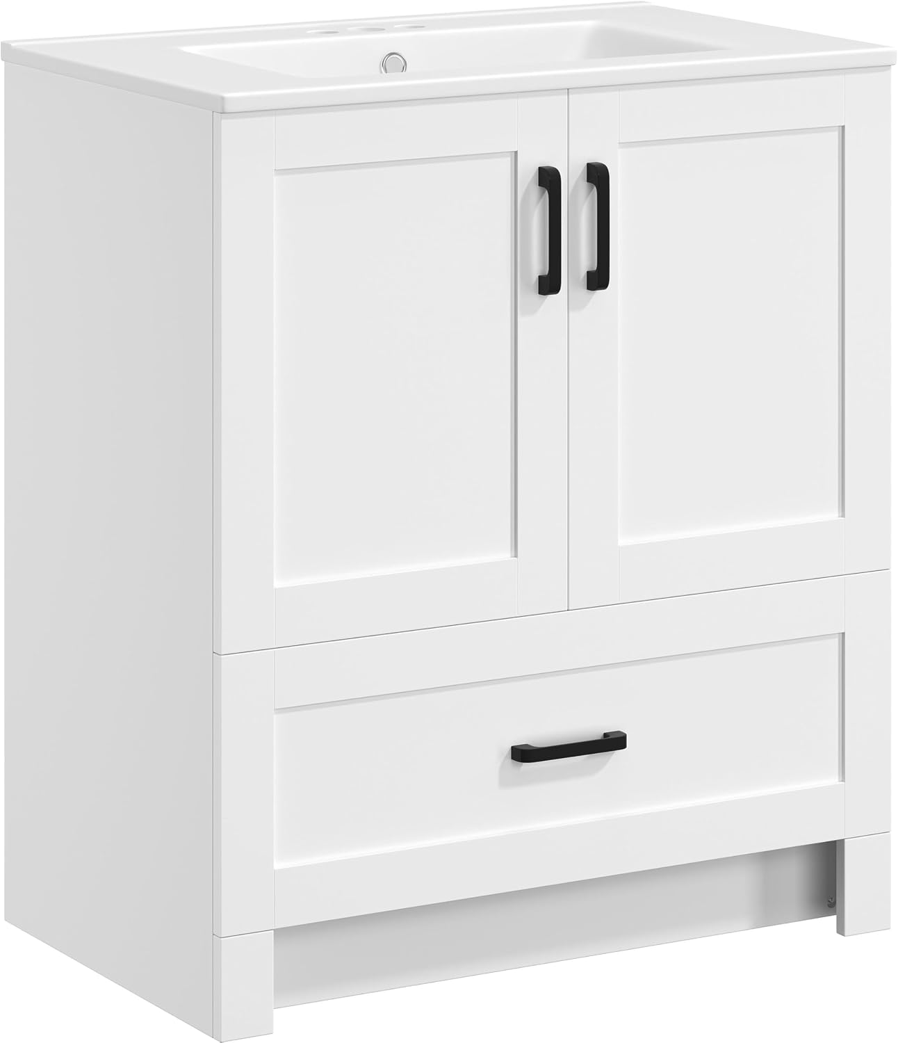 Home Bathroom Vanity - 30 inch badkamermeubel met keramische wastafel,