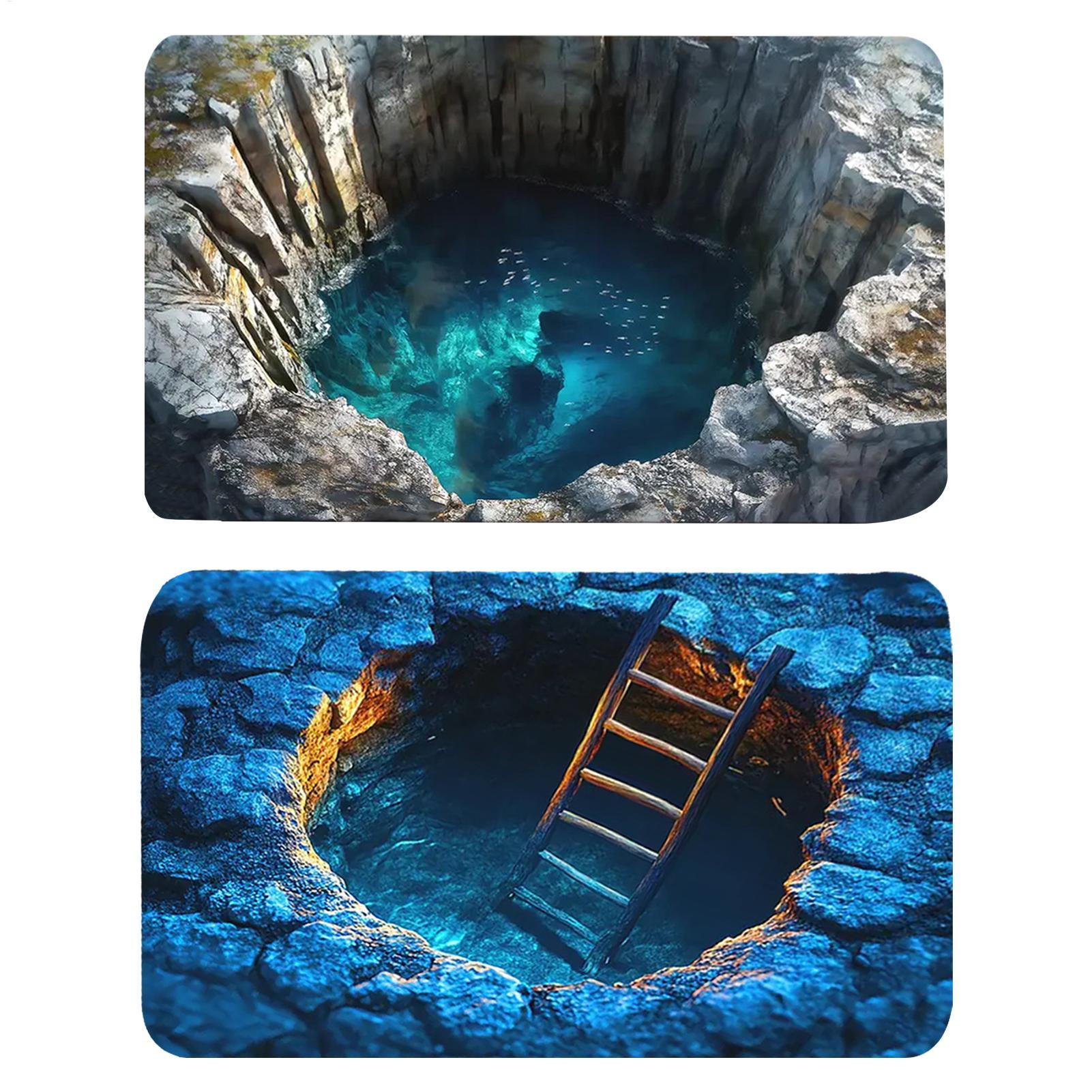 Home Bathroom Carpet - 3D Optische Illusie Gat Tapijt Antislip