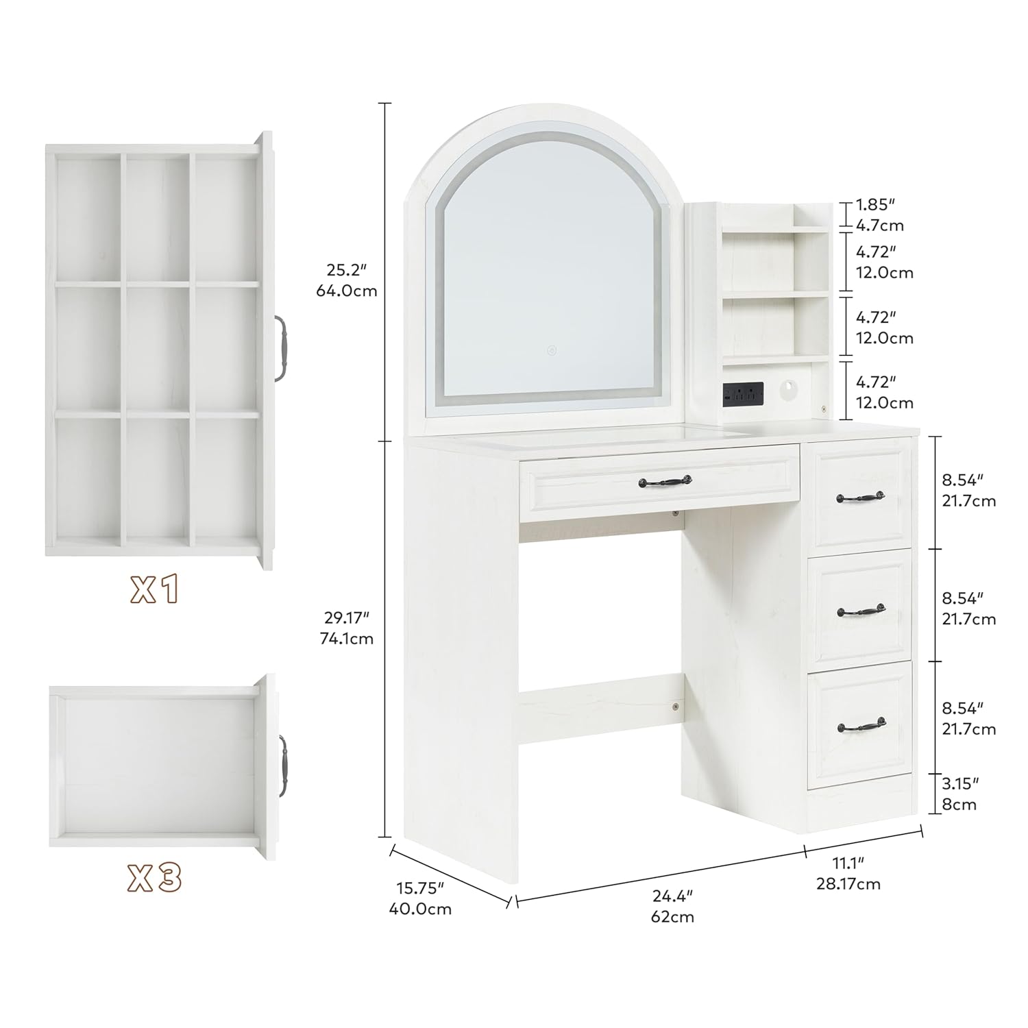 Modern kaptafel met verlichte  - Home Outlet Bathroom Mirrors recensie en prijs