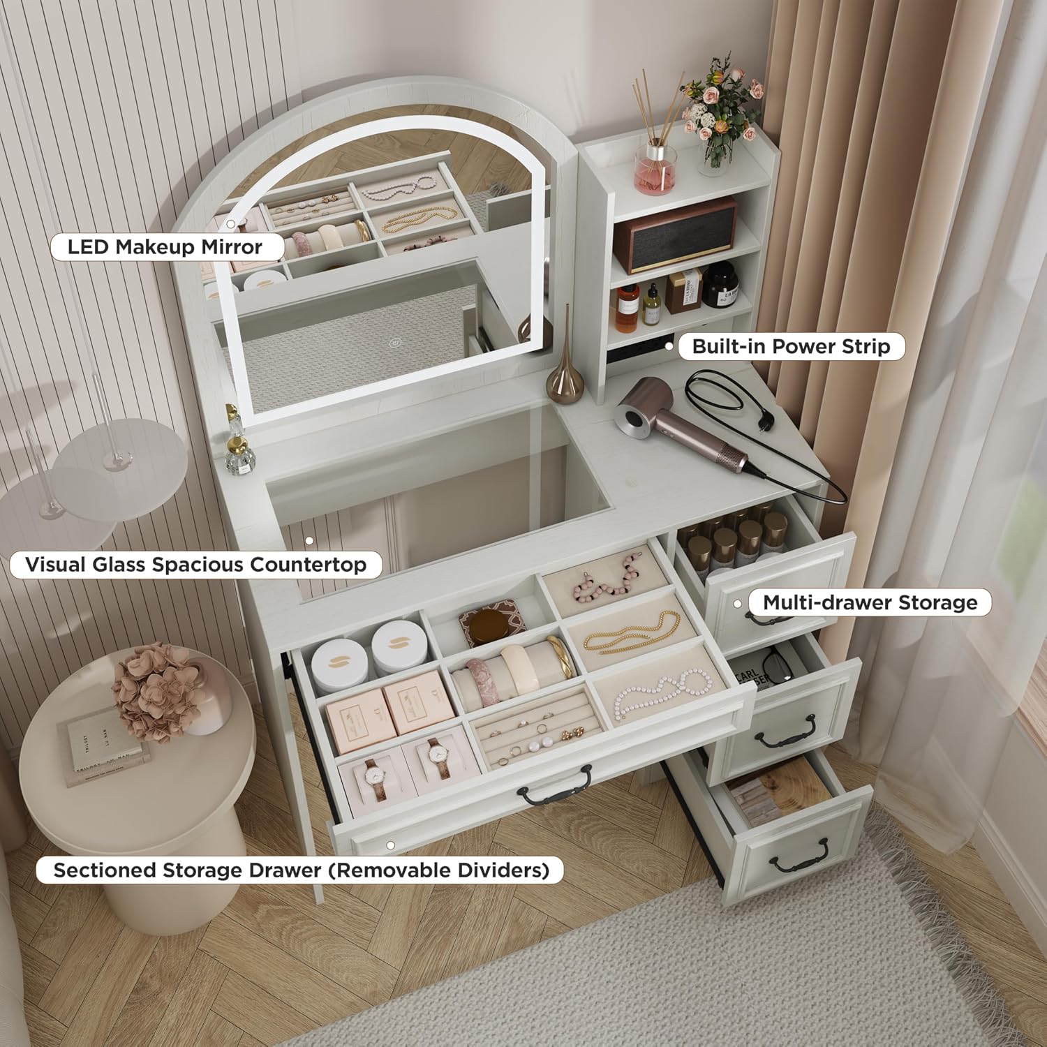 Modern kaptafel met verlichte  - Home Outlet Bathroom Mirrors recensie en prijs