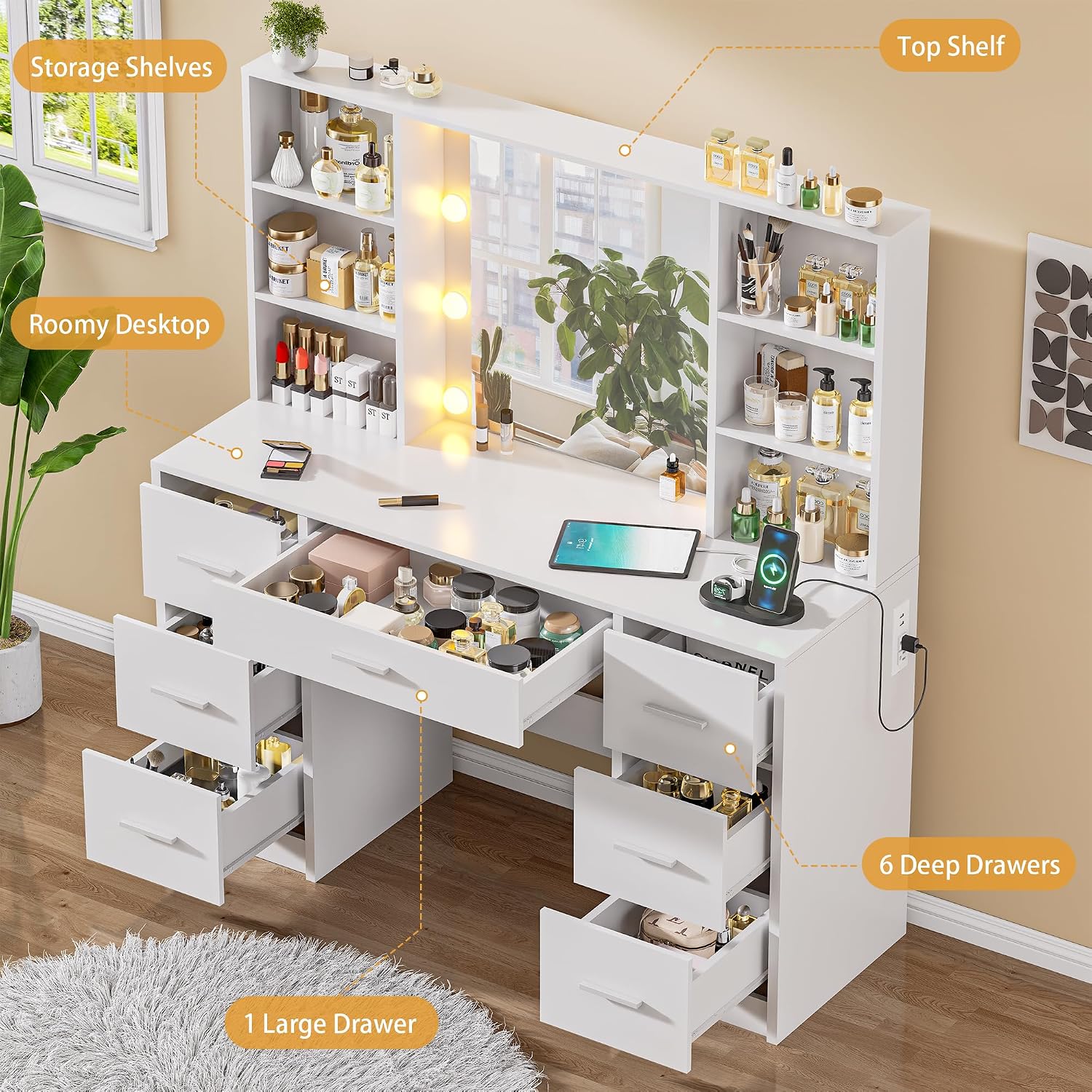 Grote kaptafel met LED-spiegel - Home Outlet Bathroom Mirrors recensie en prijs