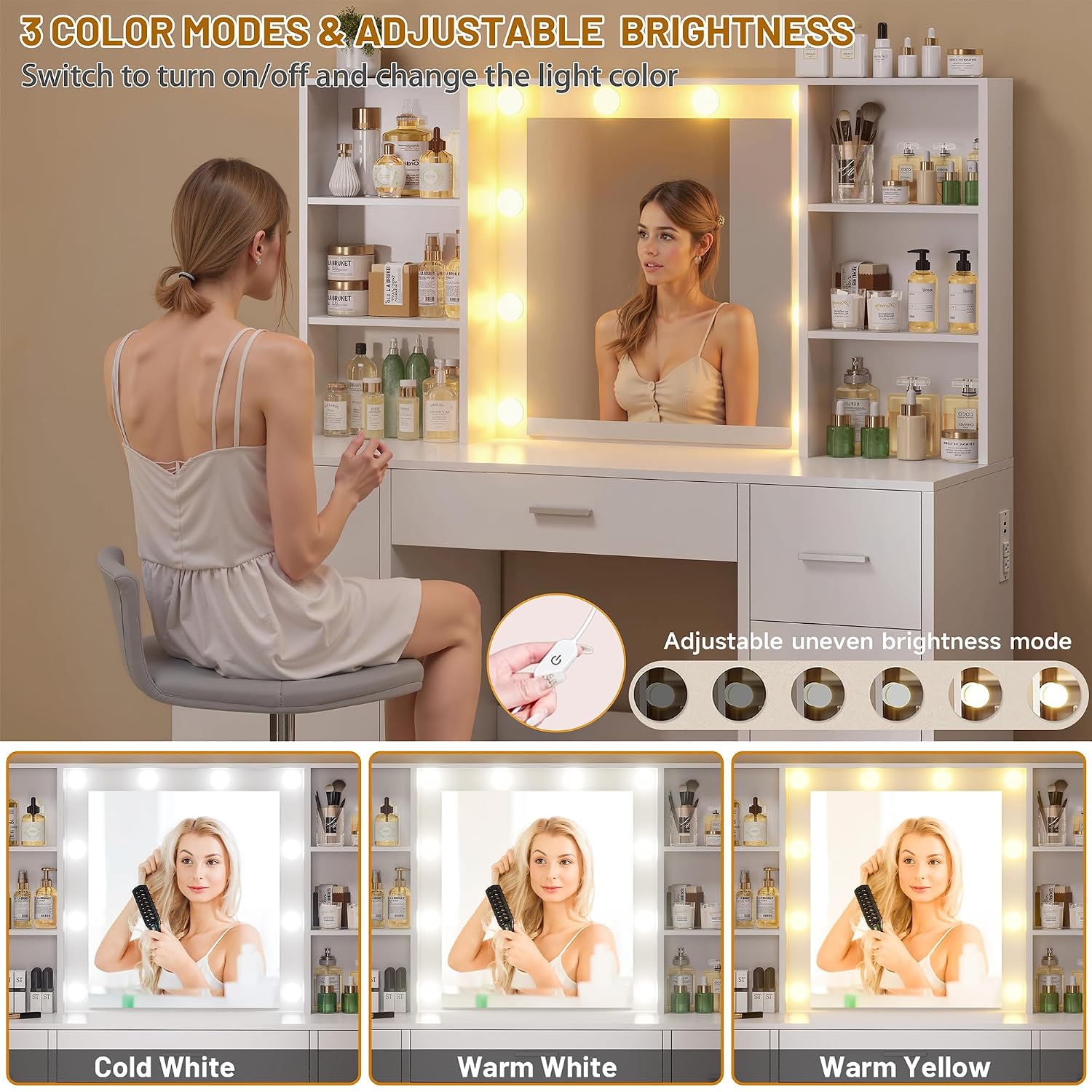 Grote kaptafel met LED-spiegel - Home Outlet Bathroom Mirrors recensie en prijs