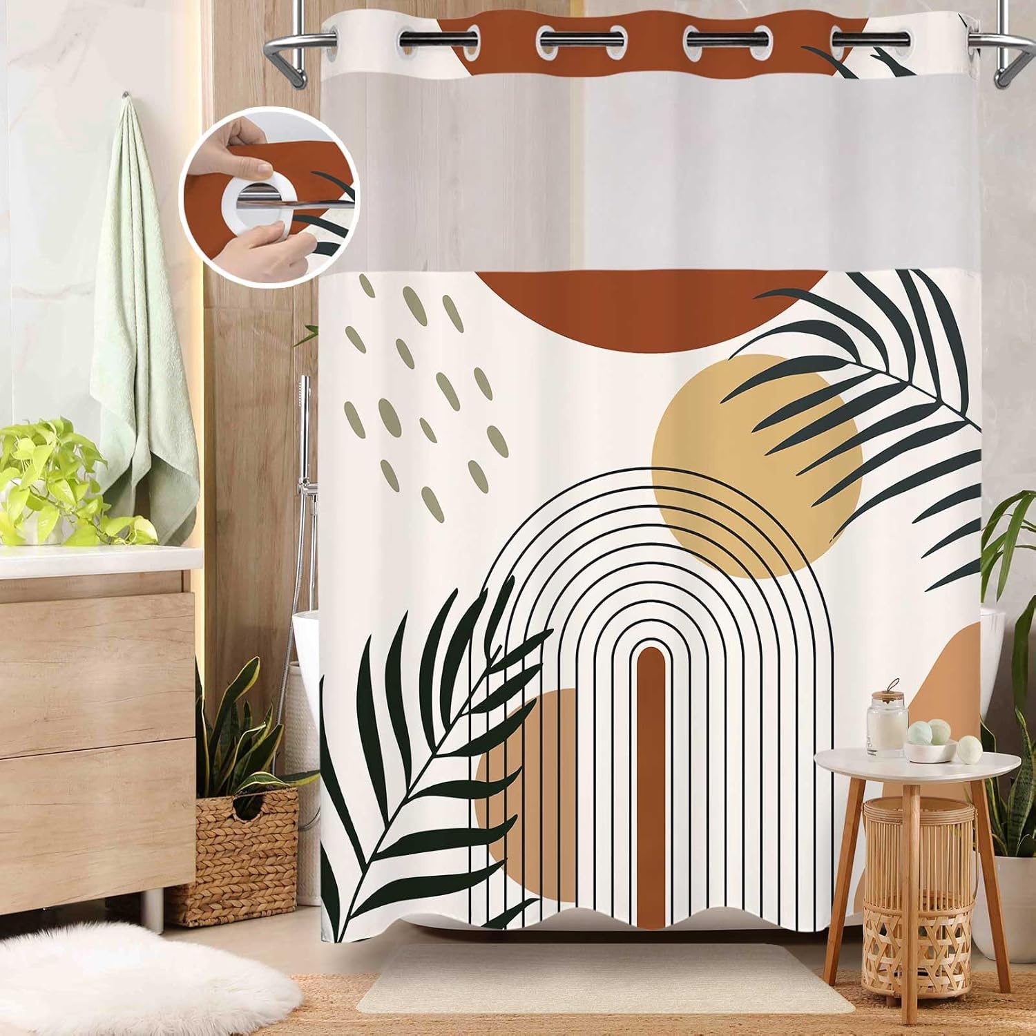 Douchegordijn zonder haak met  - Shower Curtain Liner recensie en prijs