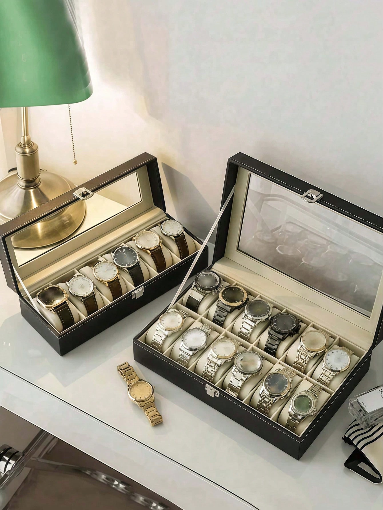 Leren horlogedoos met slot, gr - Home Bathroom Vanity recensie en prijs