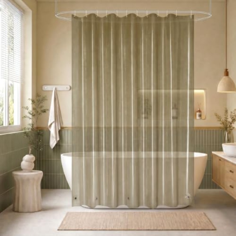 Waterdichte bruine plastic dou - Shower Curtain Liner recensie en prijs