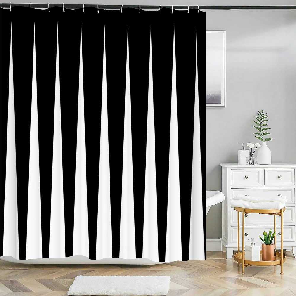 Zwart Wit Strepen Patroon Text - Shower Curtain Liner recensie en prijs