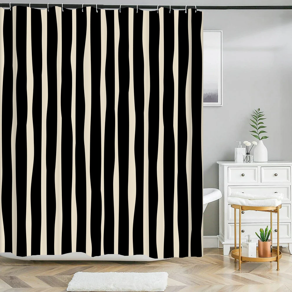 Zwart Wit Strepen Patroon Text - Shower Curtain Liner recensie en prijs