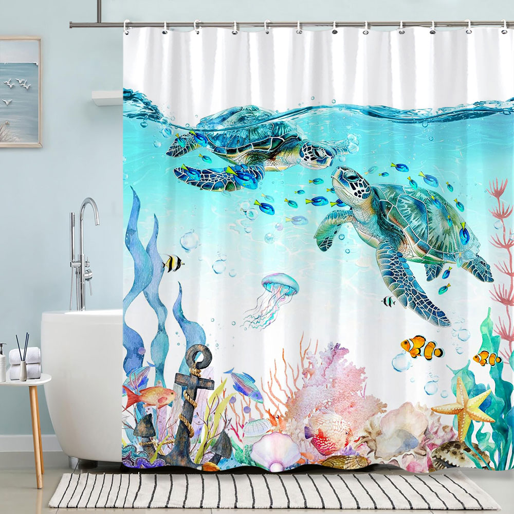 Schildpad Douchegordijn Zomer  - Shower Curtain Liner recensie en prijs