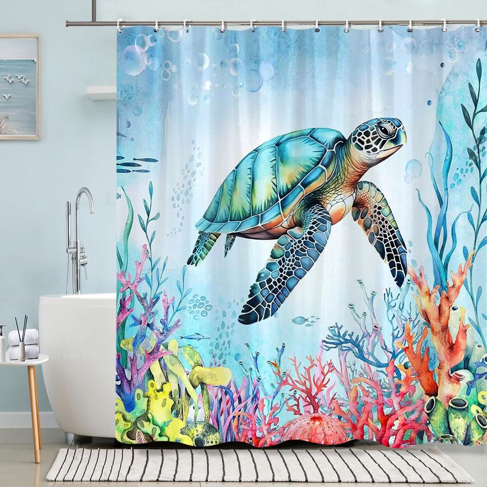 Schildpad Douchegordijn Zomer  - Shower Curtain Liner recensie en prijs
