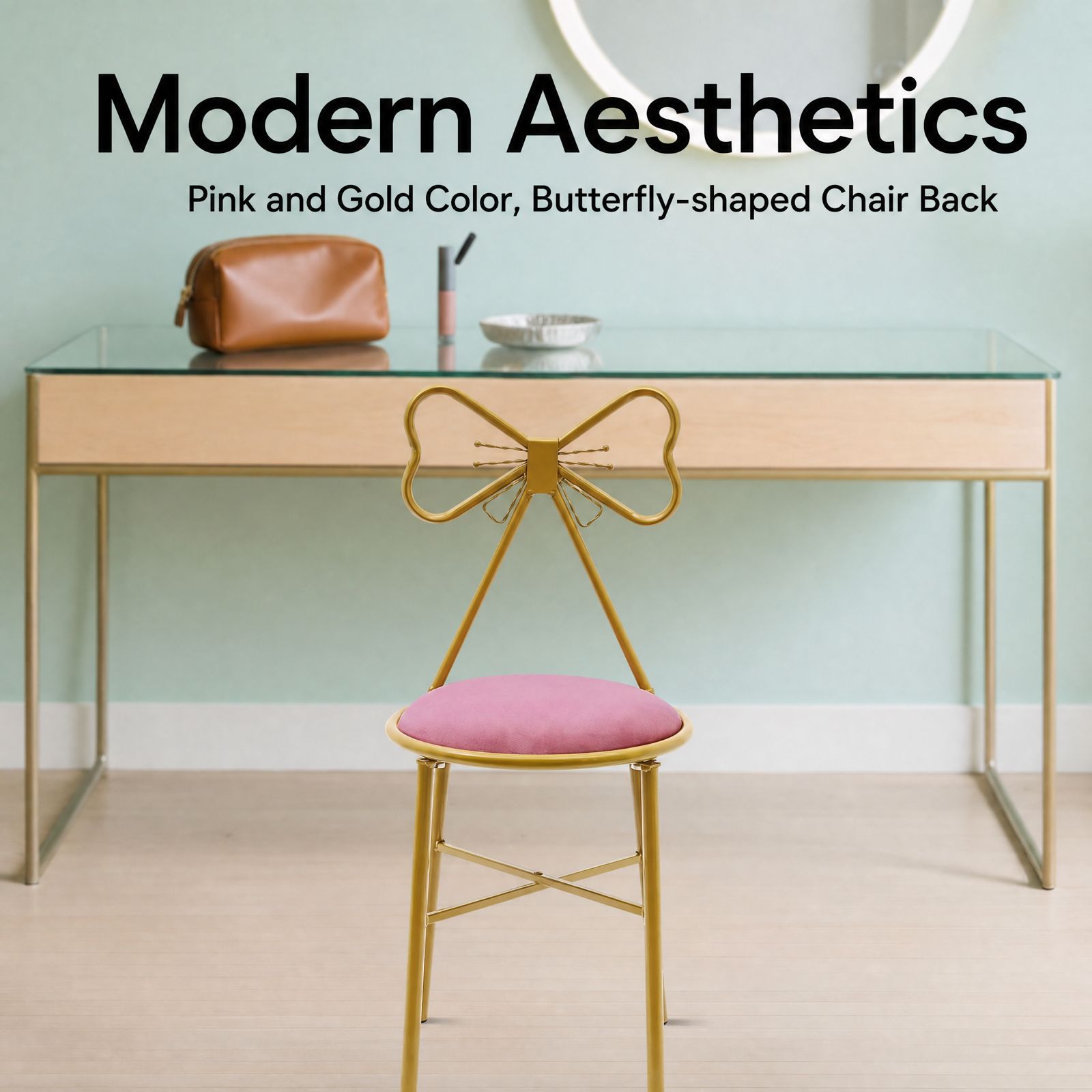 Roze vlinder rugleuning kaptaf - Home Bathroom Vanity recensie en prijs