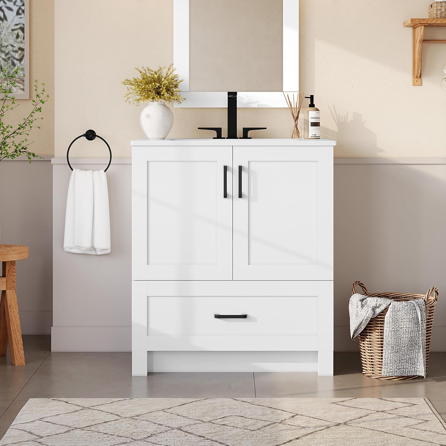30 inch badkamermeubel met ker - Home Bathroom Vanity recensie en prijs