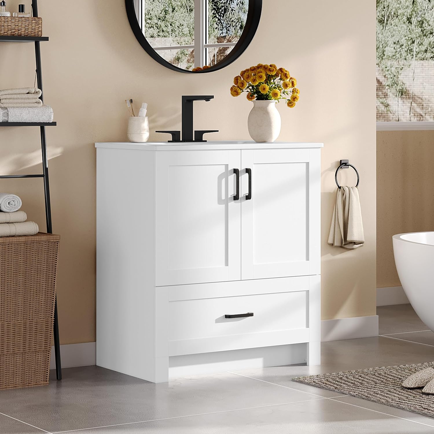 30 inch badkamermeubel met ker - Home Bathroom Vanity recensie en prijs