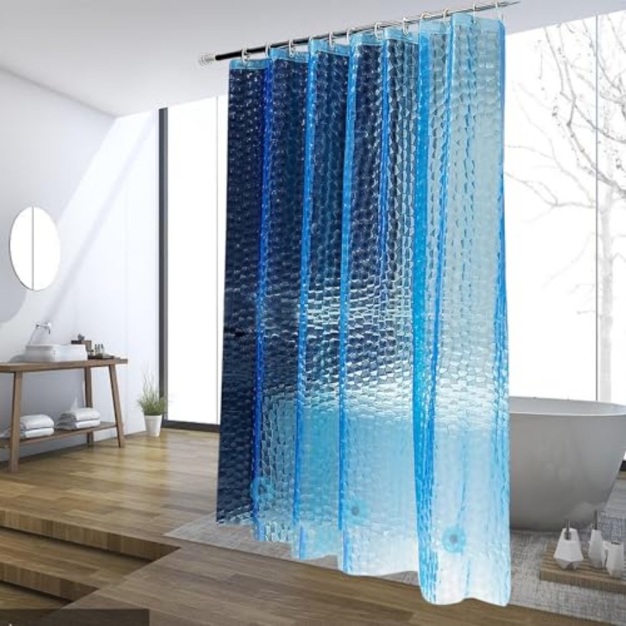 Blauwe douchegordijnvoering, 1 - Shower Curtain Liner recensie en prijs