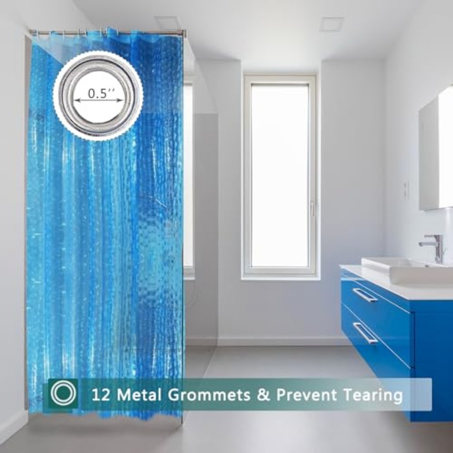 Blauwe douchegordijnvoering, 1 - Shower Curtain Liner recensie en prijs